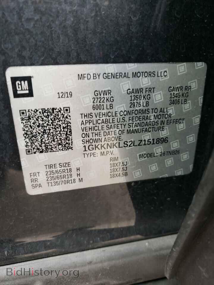 2020 GMC ACADIA - VIN: 1GKKNKLS2LZ151896 - Фото 10