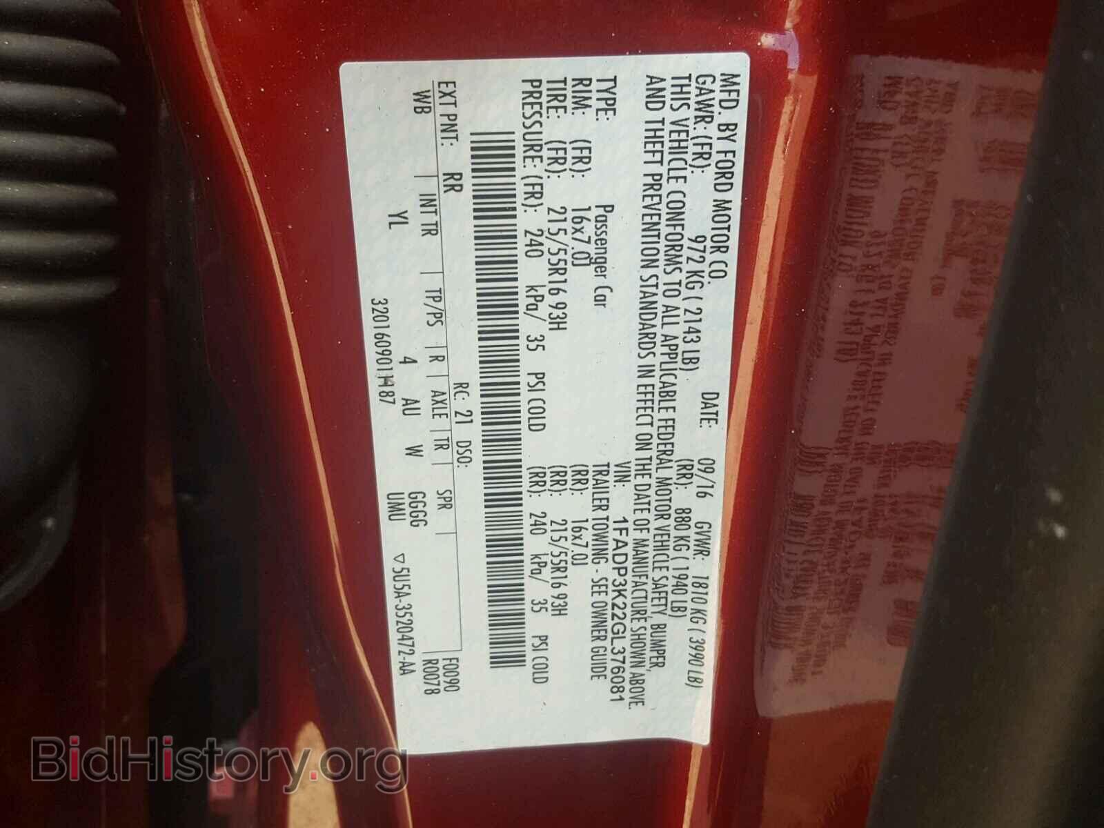 2016 FORD FOCUS - VIN: 1FADP3K22GL376081 - Photo 10