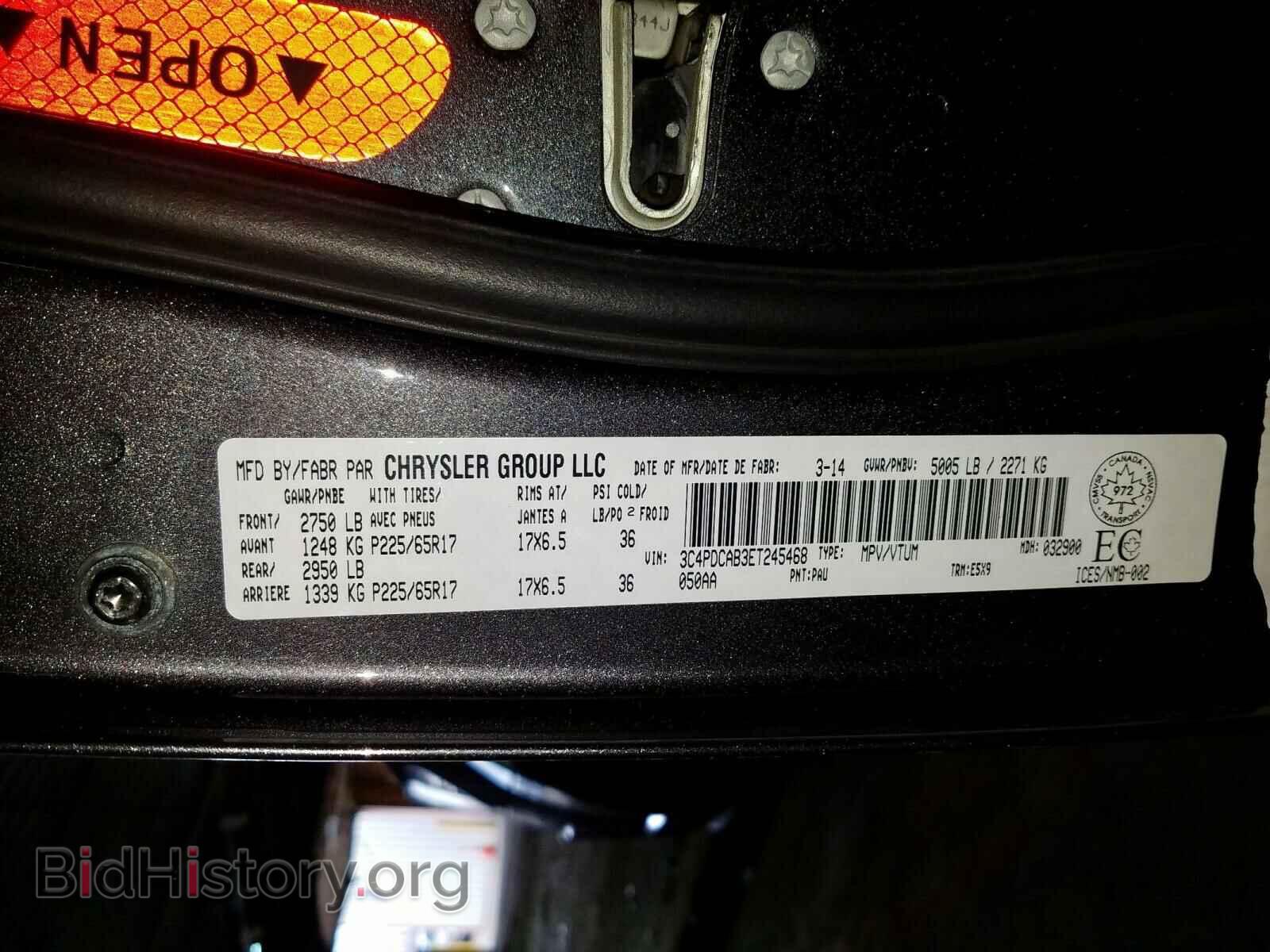 2014 DODGE JOURNEY - VIN: 3C4PDCAB3ET245468 - Фото 10