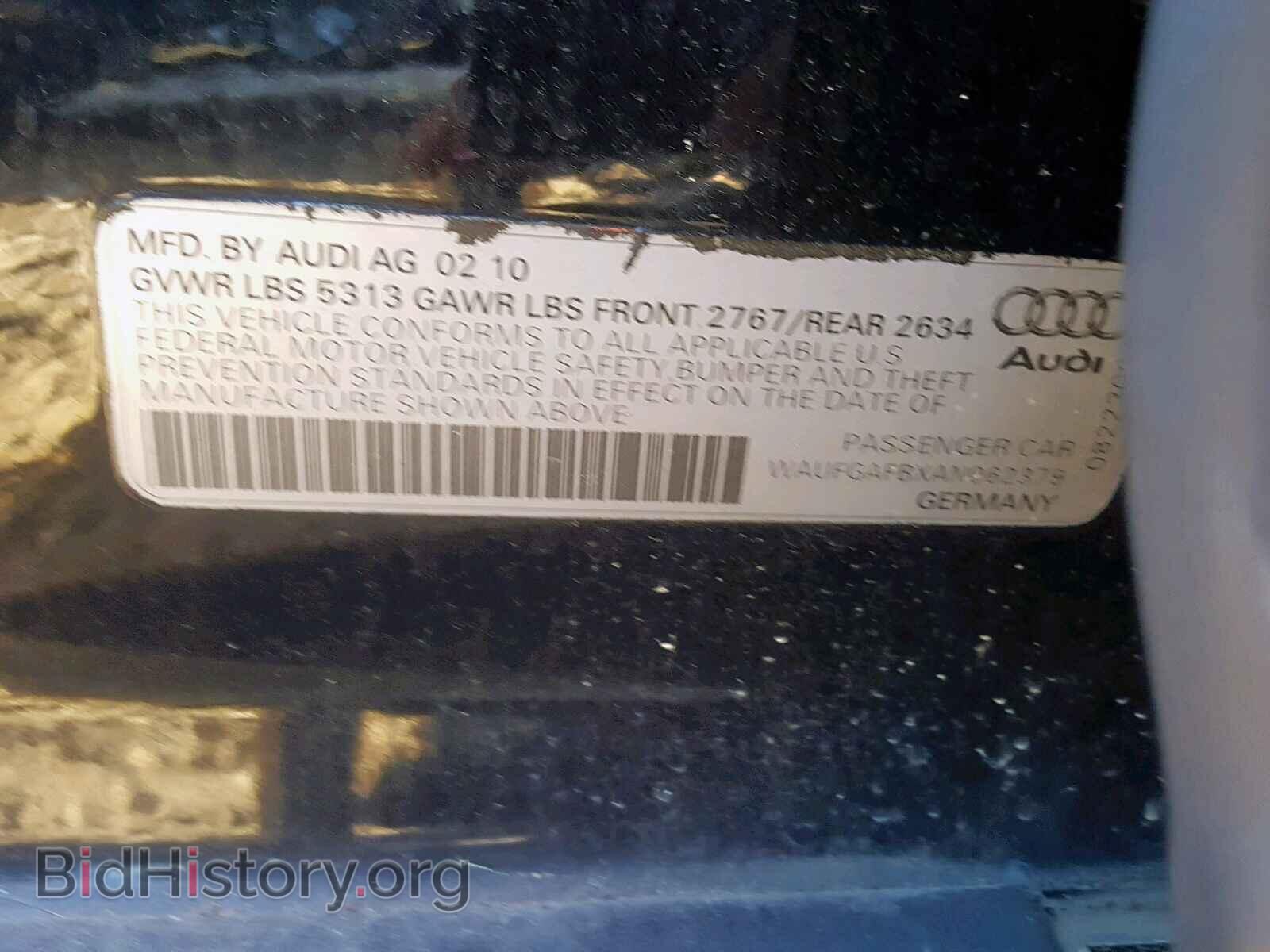 2010 AUDI A6 - VIN: WAUFGAFBXAN062379 - Фото 10