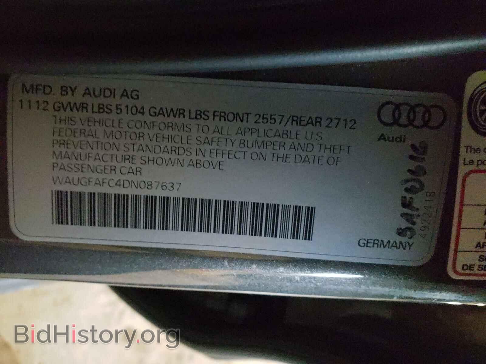 2013 AUDI A6 - VIN: WAUGFAFC4DN087637 - Photo 10