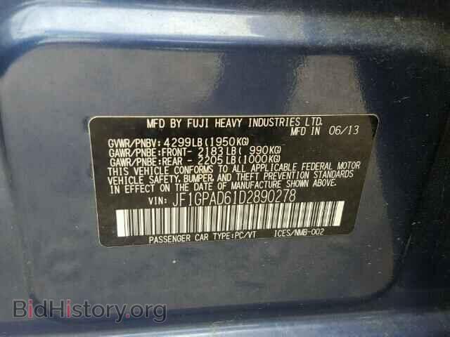 2013 SUBARU IMPREZA - VIN: JF1GPAD61D2890278 - Фото 10