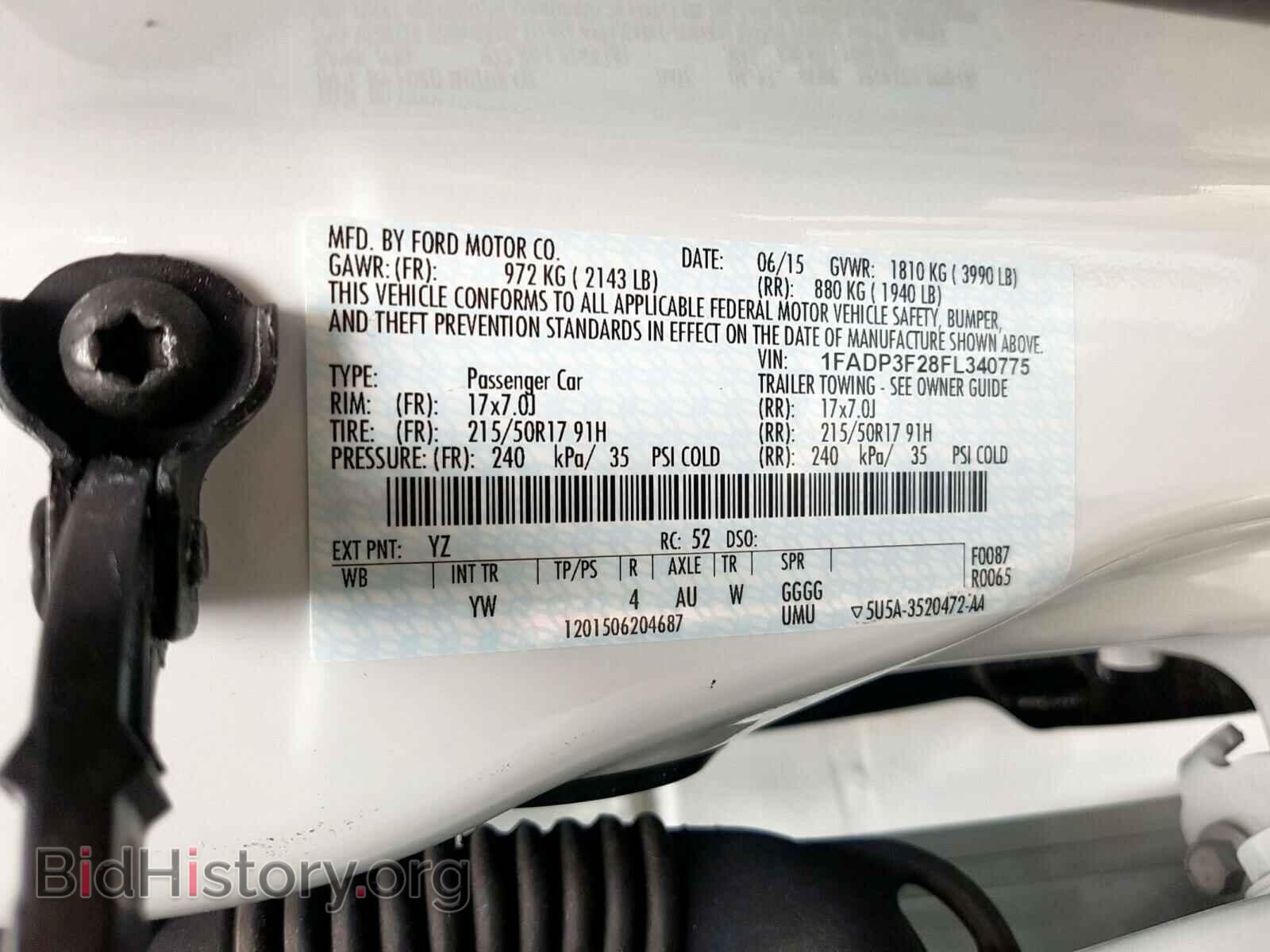 2015 FORD FOCUS - VIN: 1FADP3F28FL340775 - Фото 10