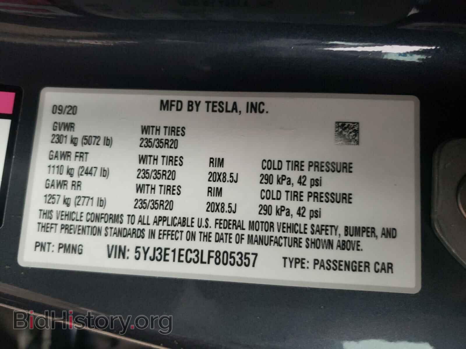 2020 TESLA MODEL 3 - VIN: 5YJ3E1EC3LF805357 - Photo 10