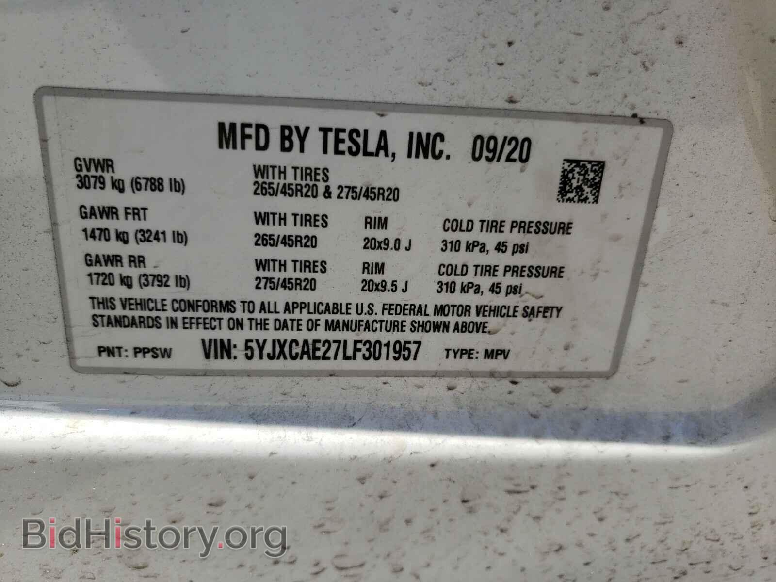 2020 TESLA MODEL X - VIN: 5YJXCAE27LF301957 - Photo 10