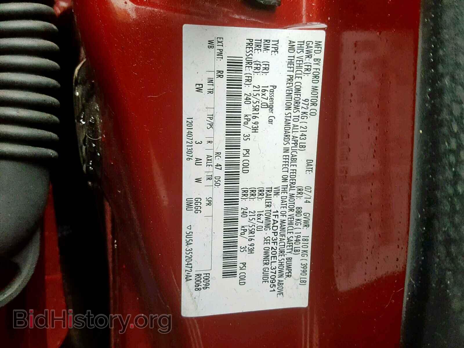 2014 FORD FOCUS SE - VIN: 1FADP3F20EL370951 - Фото 10