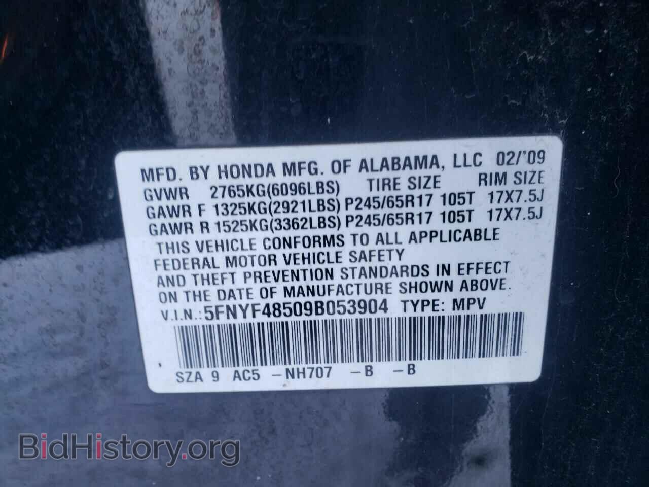 2009 HONDA PILOT - VIN: 5FNYF48509B053904 - Фото 10