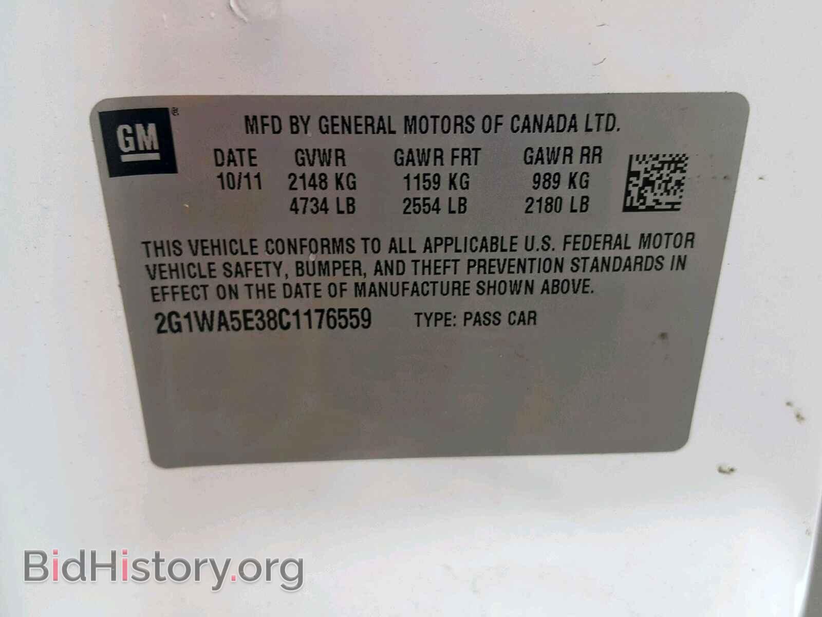 2012 CHEVROLET IMPALA - VIN: 2G1WA5E38C1176559 - Фото 10