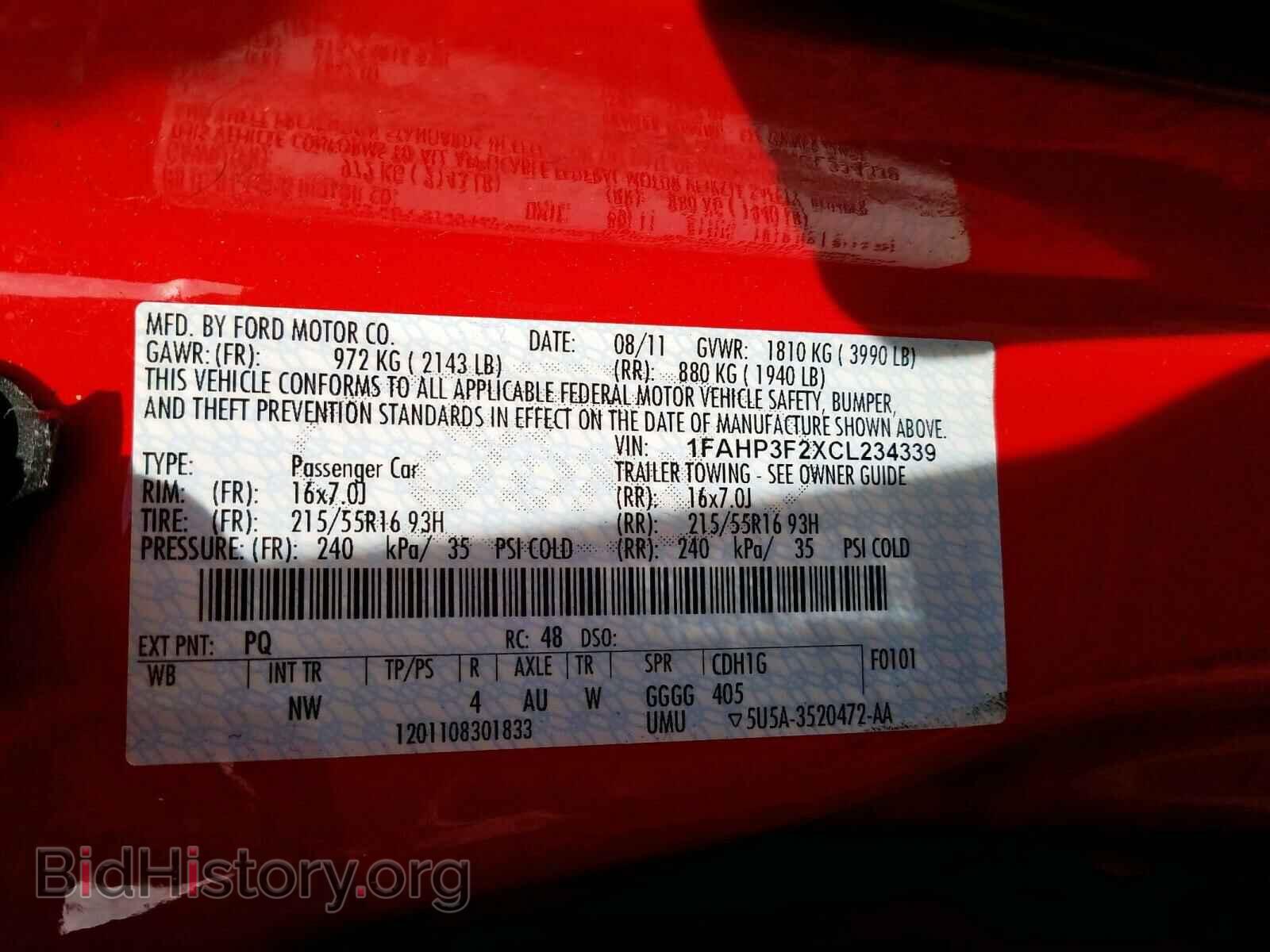 2012 FORD FOCUS - VIN: 1FAHP3F2XCL234339 - Photo 10
