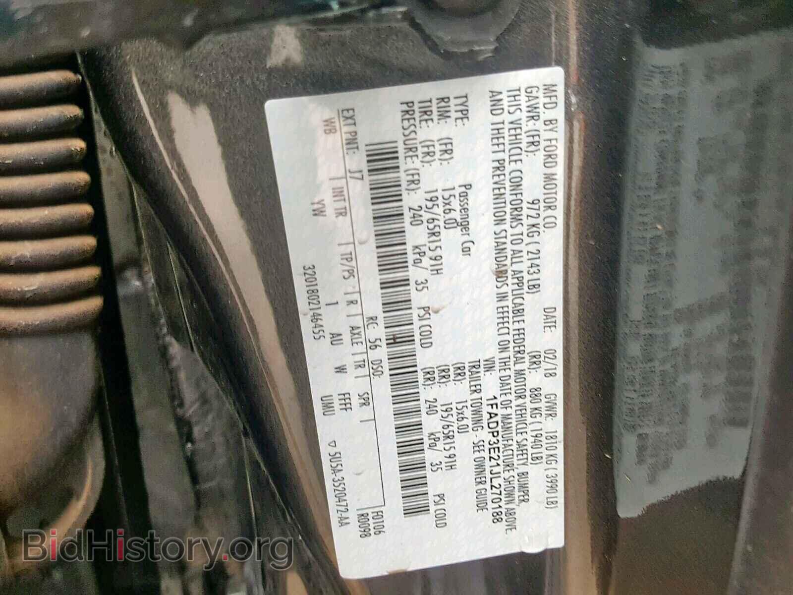 2018 FORD FOCUS - VIN: 1FADP3E21JL270188 - Фото 10