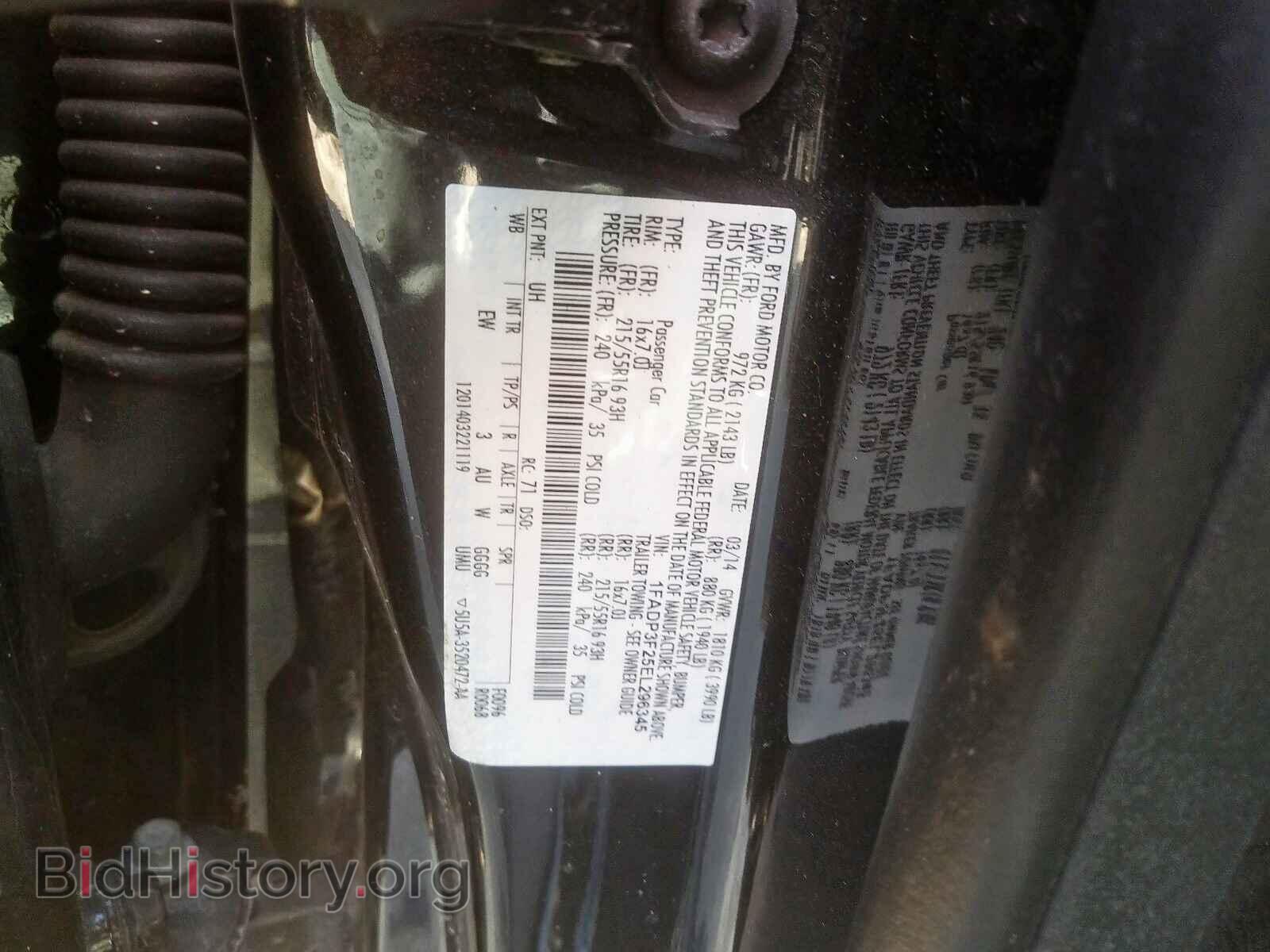 2014 FORD FOCUS - VIN: 1FADP3F25EL296345 - Фото 10