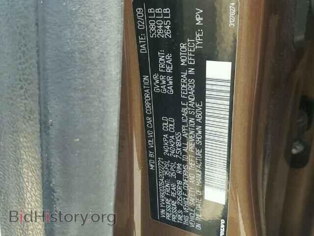 2010 VOLVO XC60 - VIN: YV4992DZ6A2022721 - Фото 10