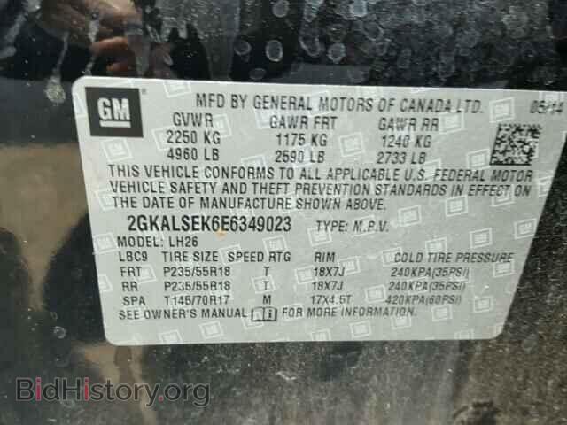 2014 GMC TERRAIN - VIN: 2GKALSEK6E6349023 - Фото 10