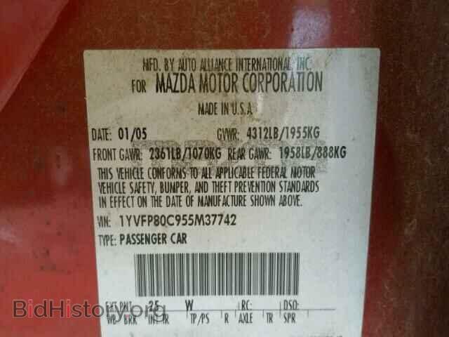 2005 MAZDA 6 - VIN: 1YVFP80C955M37742 - Фото 10