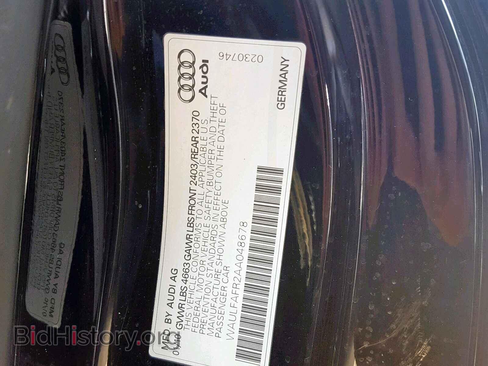 2010 AUDI A5 PREMIUM - VIN: WAULFAFR2AA048678 - Photo 10
