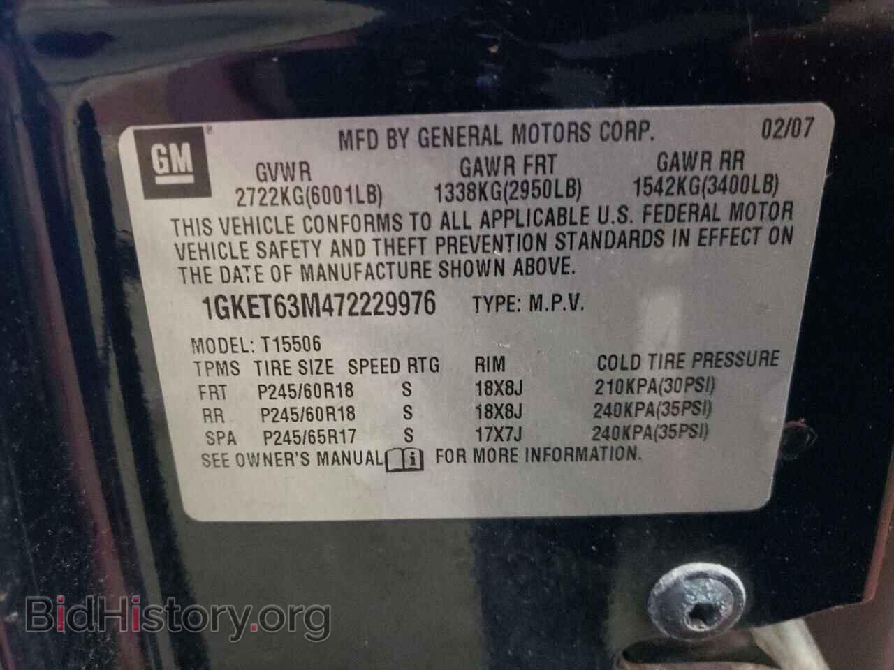 2007 GMC ENVOY - VIN: 1GKET63M472229976 - Фото 10