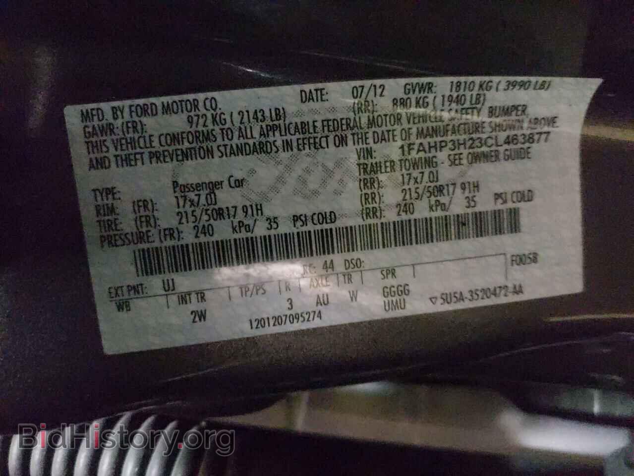 2012 FORD FOCUS - VIN: 1FAHP3H23CL463877 - Фото 10