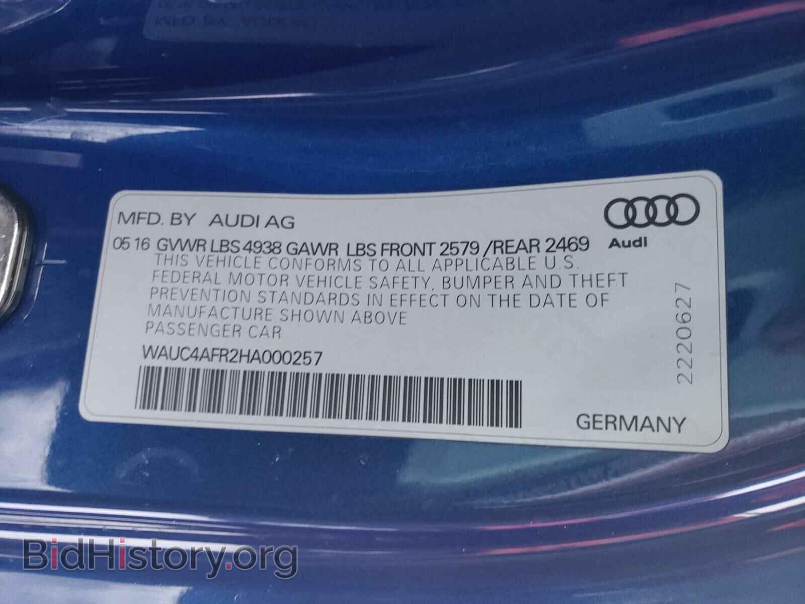 2017 AUDI S5/RS5 - VIN: WAUC4AFR2HA000257 - Photo 10