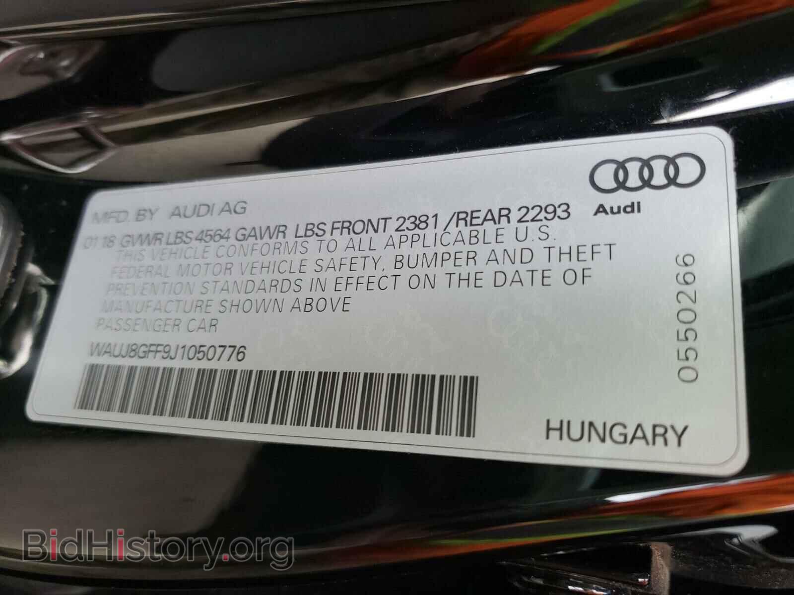 2018 AUDI A3 - VIN: WAUJ8GFF9J1050776 - Фото 10