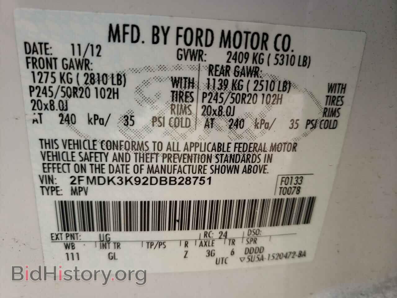 2013 FORD EDGE - VIN: 2FMDK3K92DBB28751 - Photo 10