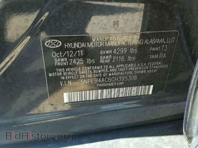 2012 HYUNDAI SONATA - VIN: 5NPEB4AC6CH395308 - Photo 10