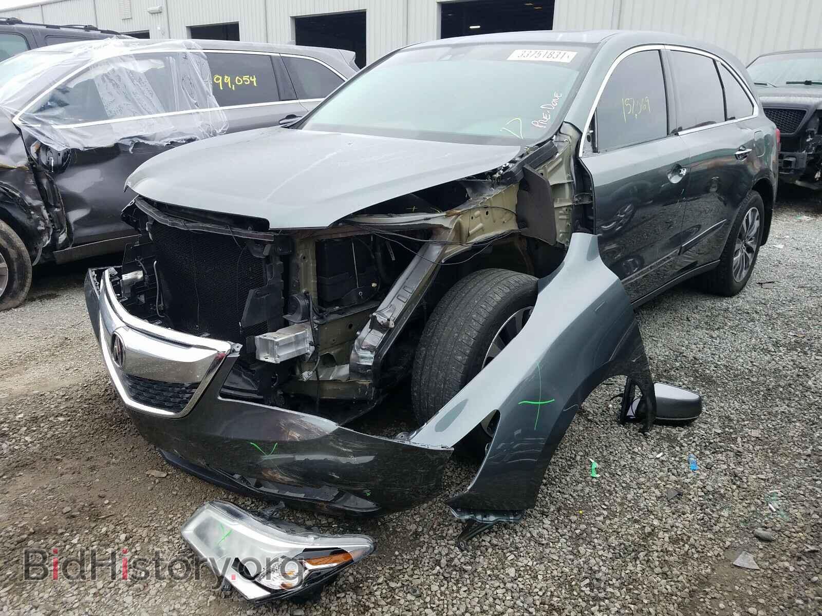 2014 ACURA MDX - VIN: 5FRYD3H48EB013957 - Фото 2