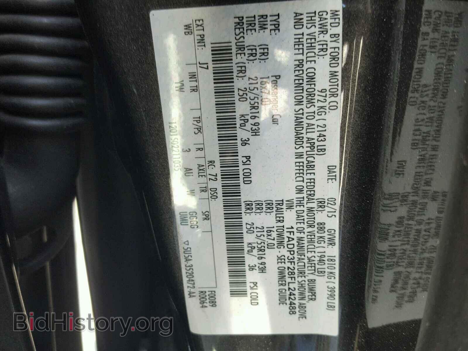 2015 FORD FOCUS - VIN: 1FADP3F28FL242488 - Фото 10
