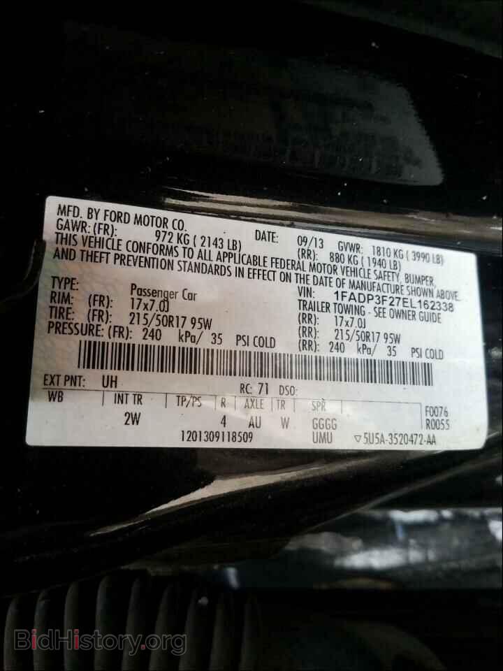 2014 FORD FOCUS - VIN: 1FADP3F27EL162338 - Фото 10