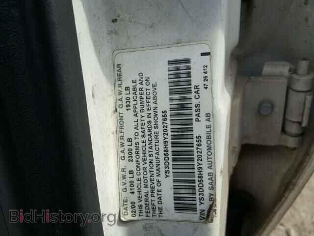 2000 SAAB 9 3 - VIN: YS3DD58H9Y2027655 - Photo 10