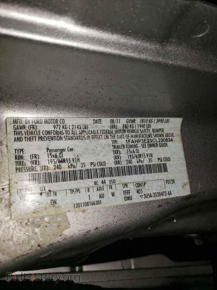 2012 FORD FOCUS - VIN: 1FAHP3E23CL220834 - Фото 10
