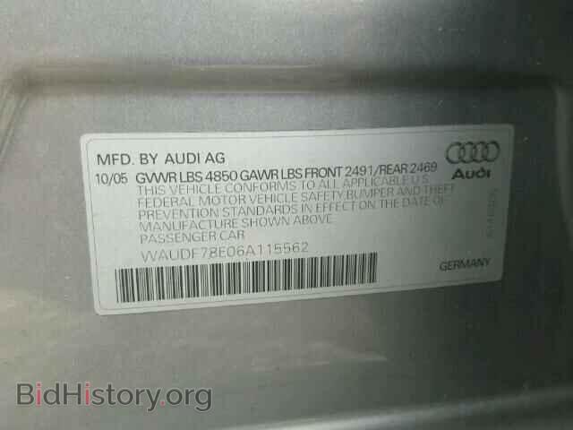 2006 AUDI A4 - VIN: WAUDF78E06A115562 - Фото 10