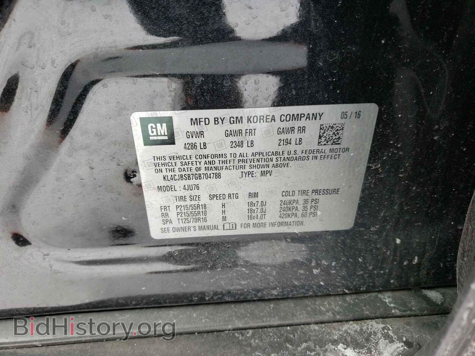 2016 BUICK ENCORE - VIN: KL4CJBSB7GB704788 - Photo 10