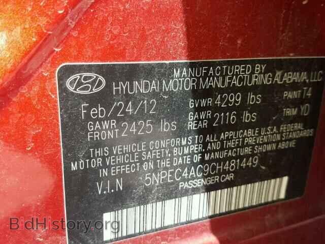 2012 HYUNDAI SONATA - VIN: 5NPEC4AC9CH481449 - Photo 10