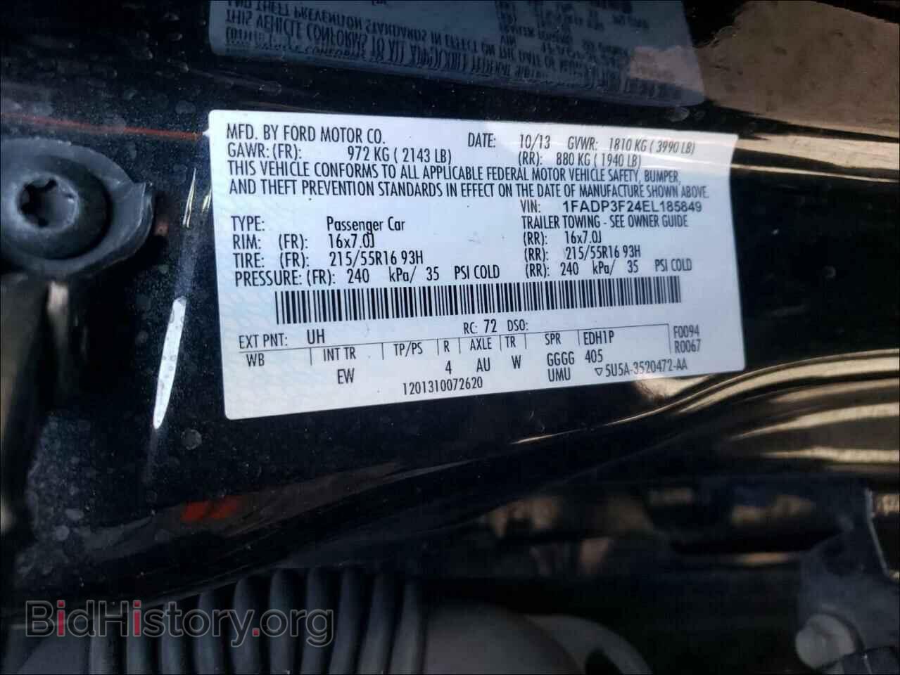 2014 FORD FOCUS - VIN: 1FADP3F24EL185849 - Фото 10
