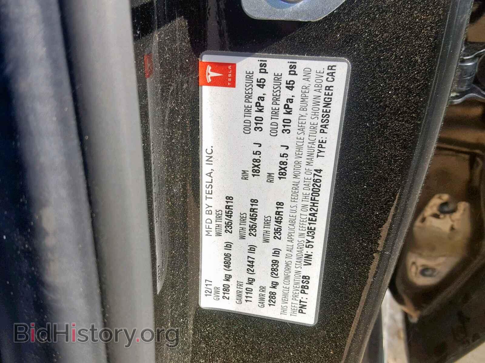 2017 TESLA MODEL 3 - VIN: 5YJ3E1EA2HF002674 - Photo 10