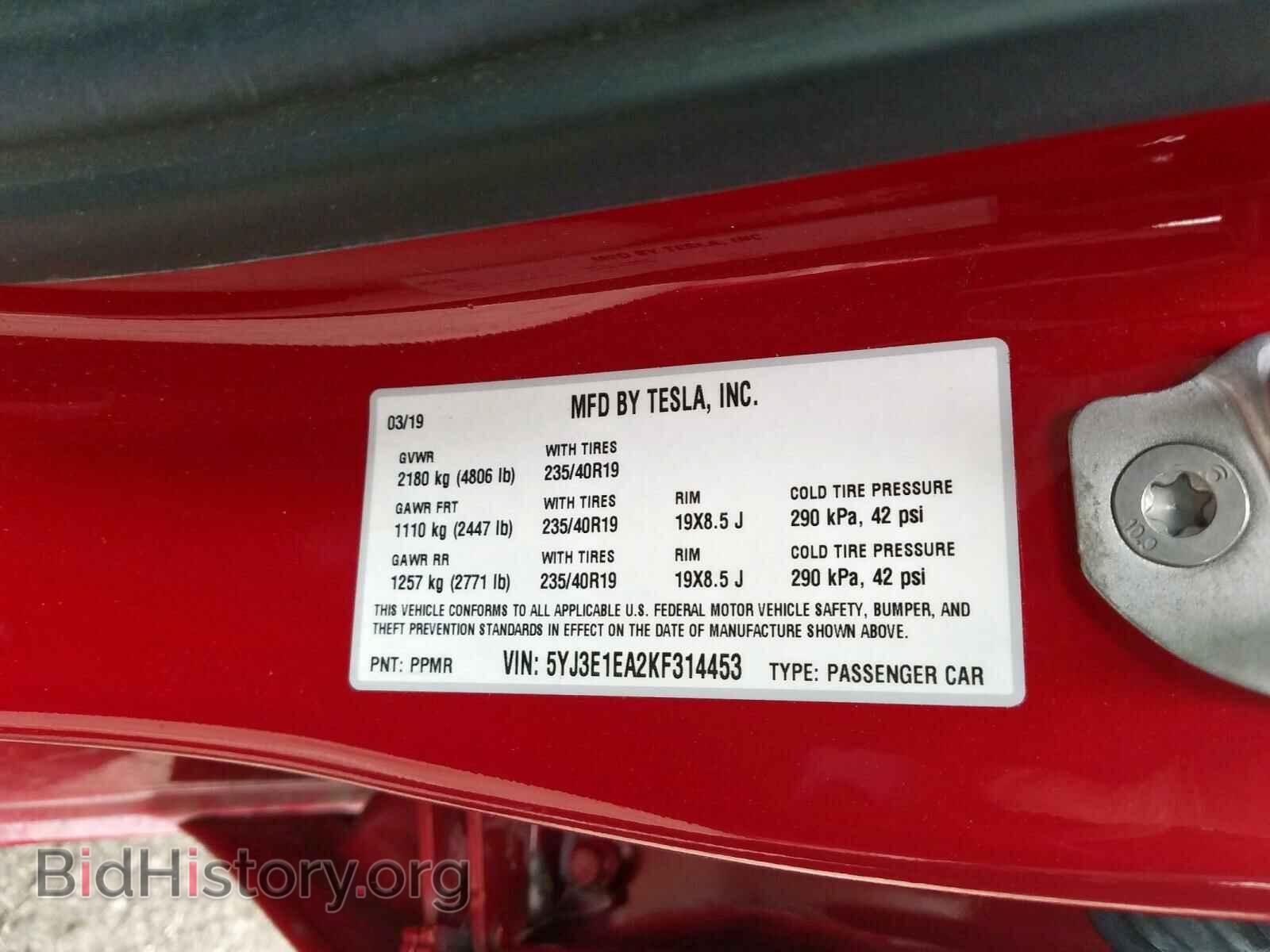 2019 TESLA MODEL 3 - VIN: 5YJ3E1EA2KF314453 - Photo 10