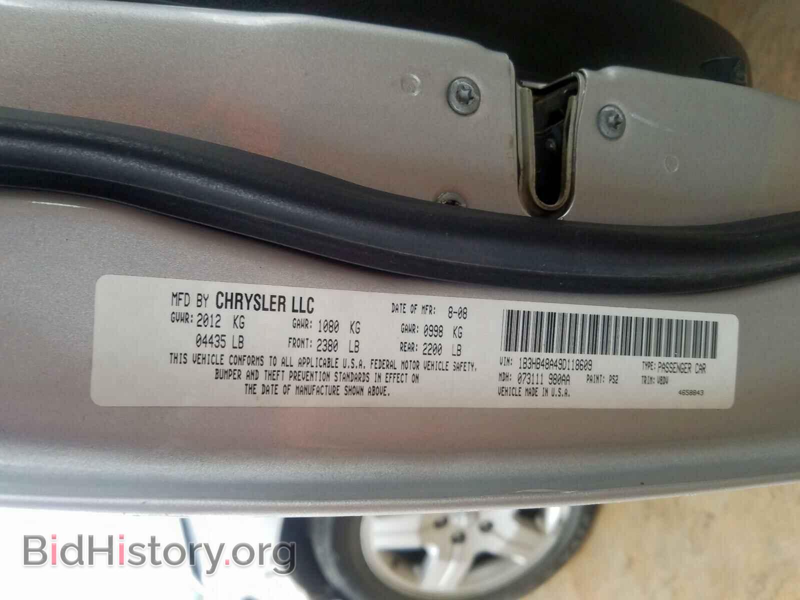 2009 DODGE CALIBER - VIN: 1B3HB48A49D118609 - Фото 10