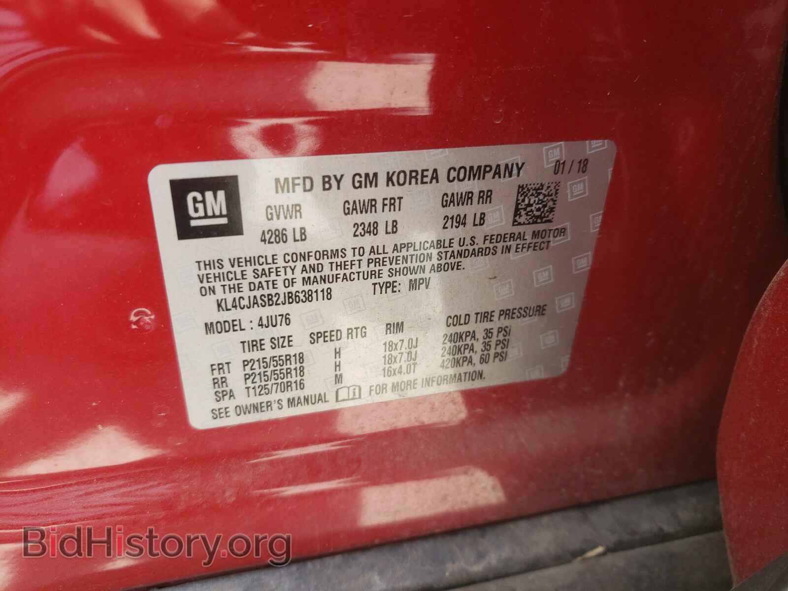 2018 BUICK ENCORE - VIN: KL4CJASB2JB638118 - Photo 10