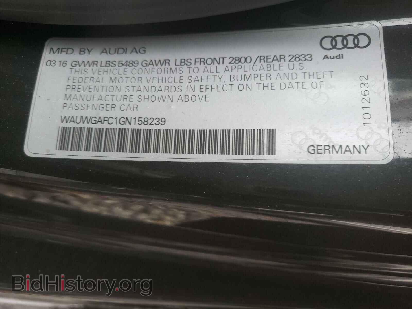 2016 AUDI A7 - VIN: WAUWGAFC1GN158239 - Фото 10