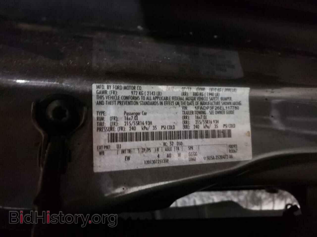 2014 FORD FOCUS - VIN: 1FADP3F26EL117780 - Фото 10