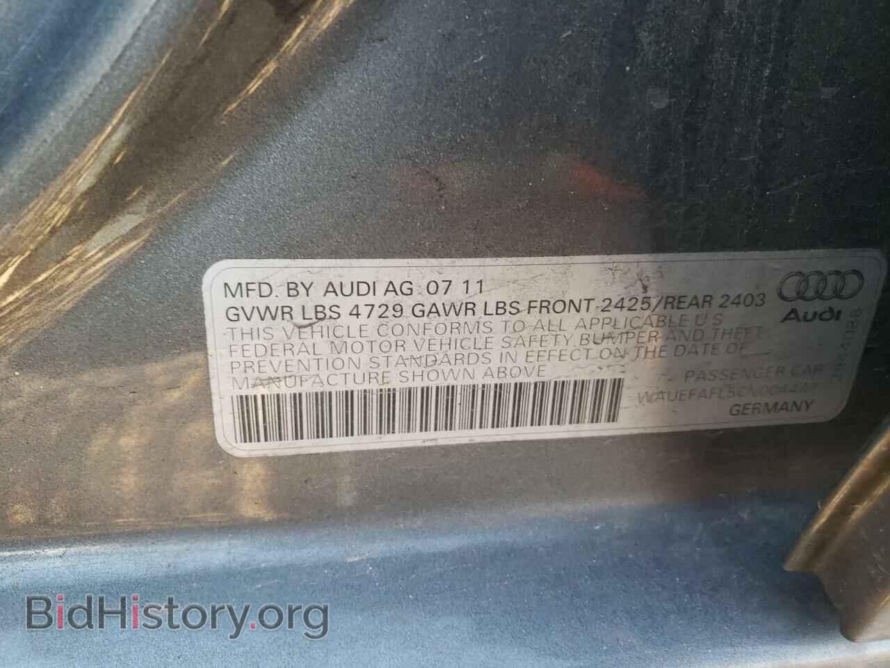 2012 AUDI A4 - VIN: WAUEFAFL5CN004447 - Фото 10