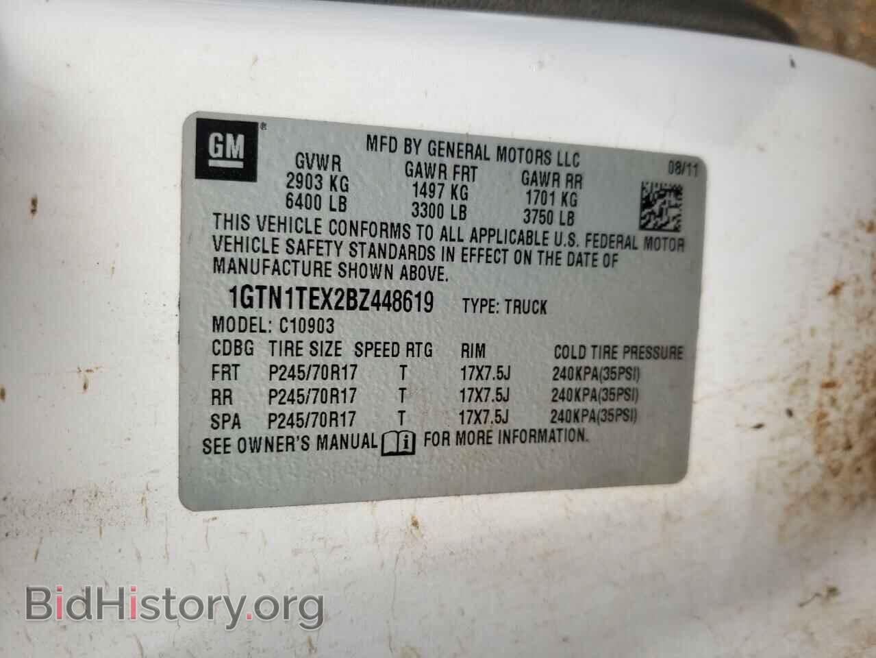 2011 GMC SIERRA - VIN: 1GTN1TEX2BZ448619 - Фото 10