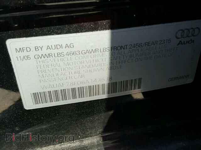 2006 AUDI A4 - VIN: WAUAF78E06A143638 - Photo 10