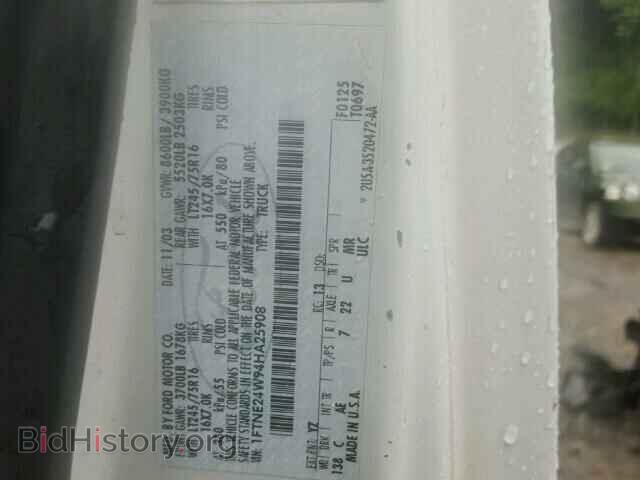 2004 FORD ECONOLINE - VIN: 1FTNE24W94HA25908 - Фото 10