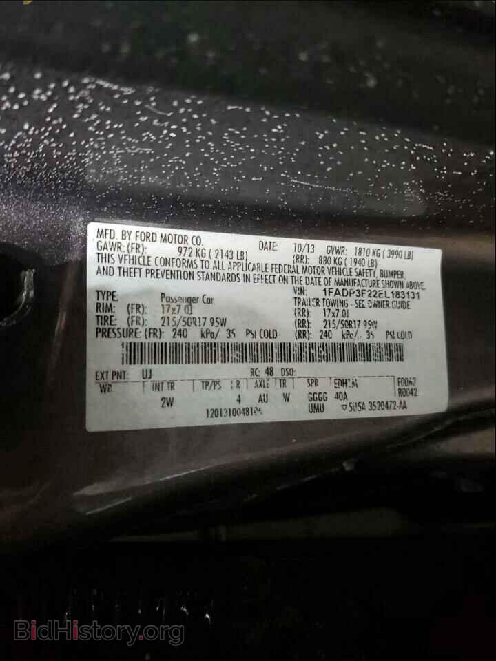 2014 FORD FOCUS - VIN: 1FADP3F22EL183131 - Фото 10