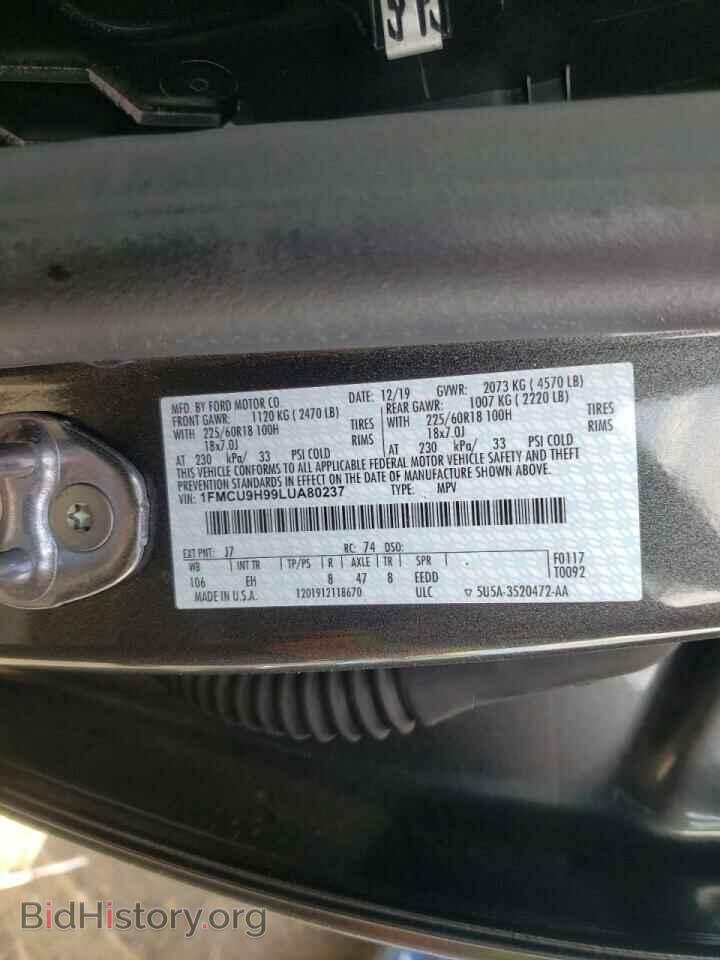 2020 FORD ESCAPE - VIN: 1FMCU9H99LUA80237 - Photo 10