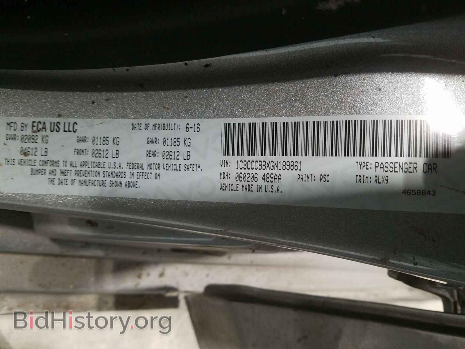 2016 CHRYSLER 200 - VIN: 1C3CCCBBXGN189861 - Фото 10