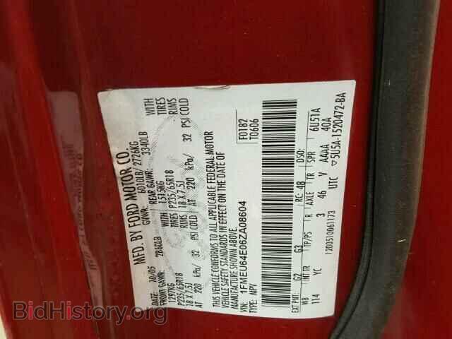 2006 FORD EXPLORER - VIN: 1FMEU64E06ZA08604 - Фото 10