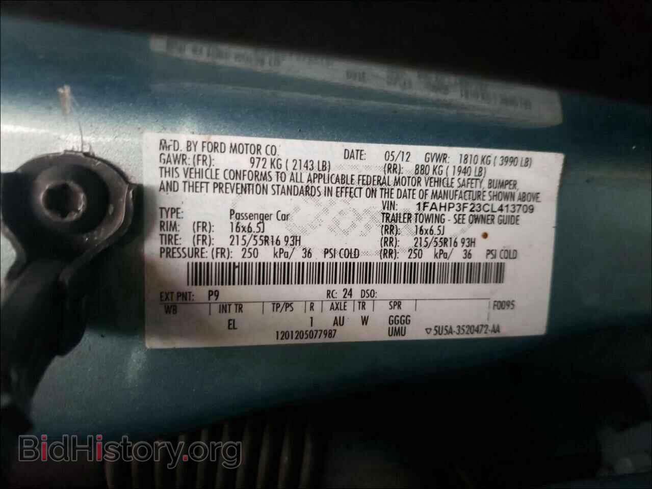2012 FORD FOCUS - VIN: 1FAHP3F23CL413709 - Фото 10