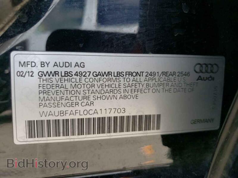2012 Audi A4 (VIN WAUBFAFL0CA117703) — photo 10 of 10